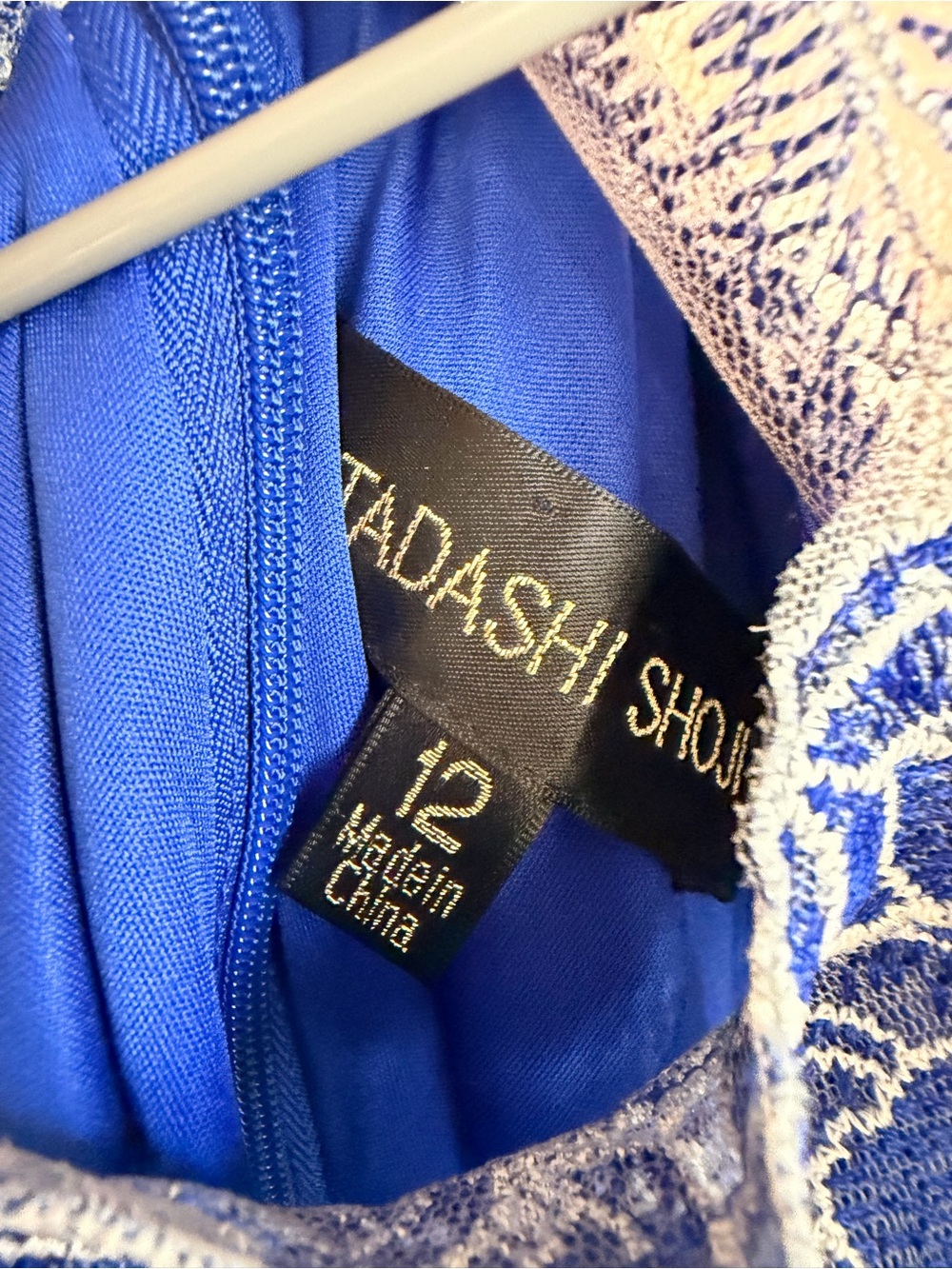 Blue Floral Lace Sheath Dress - Picture 2 of 5